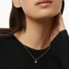 925 Silver Diamond Necklace with elegant polished design