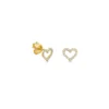 925 Silver Diamond Open Heart Stud