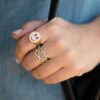 Eternity ring with premium CZ diamond stones and gold plating
