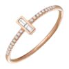 925 Silver Diamond Pave Illusion Band
