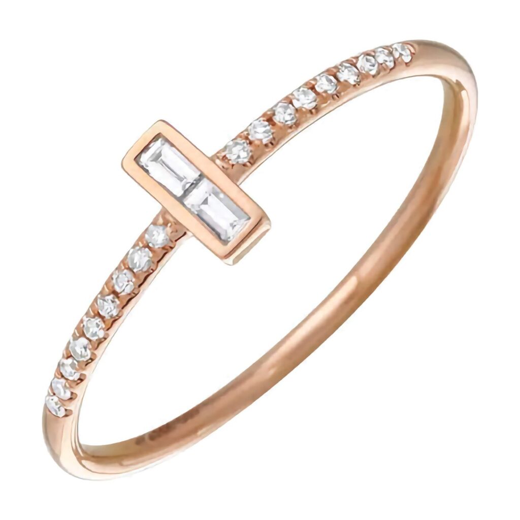 925 Silver Diamond Pave Illusion Band