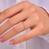 925 Silver Diamond Pave Ring with sleek full pave band