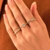 925 Silver Diamond Pave Ring with refined clean silhouette