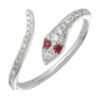 925 Silver Diamond Pave Snake Ring with pave-set CZ stones