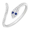 925 Silver Diamond Pave Snake Ring in sterling silver