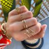 925 Silver Diamond Pave Snake Ring with bold curved profile