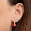 925 Silver Diamond Peace Love & Happiness Stud - Image 2