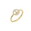925 Silver Diamond Peace Sign Ring