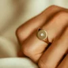 925 Silver Diamond Pinky Signet Ring