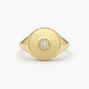 925 Silver Diamond Pinky Signet Ring - Image 2
