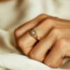 925 Silver Diamond Pinky Signet Ring - Image 3