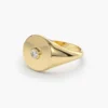 925 Silver Diamond Pinky Signet Ring - Image 5
