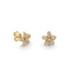 925 Silver Diamond Plumeria Stud