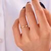 925 Silver Diamond Princess Crown Stacking Ring - Image 2