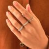 Gold-plated ring with a bold structured pyramid design