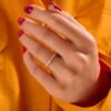 925 Silver Diamond Pyramid Ring with clean modern styling