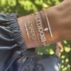 925 Silver Diamond Segments Bar Bracelet with pave-set Premium CZ Diamond stones