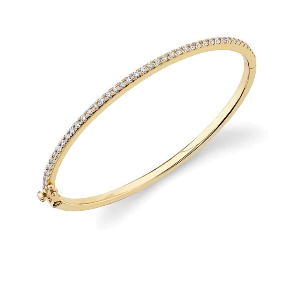 925 Silver Diamond Single Row Bangle