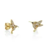 Small hummingbird stud earring with CZ sparkle
