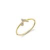 Small initial ring with sparkling pave stone accents