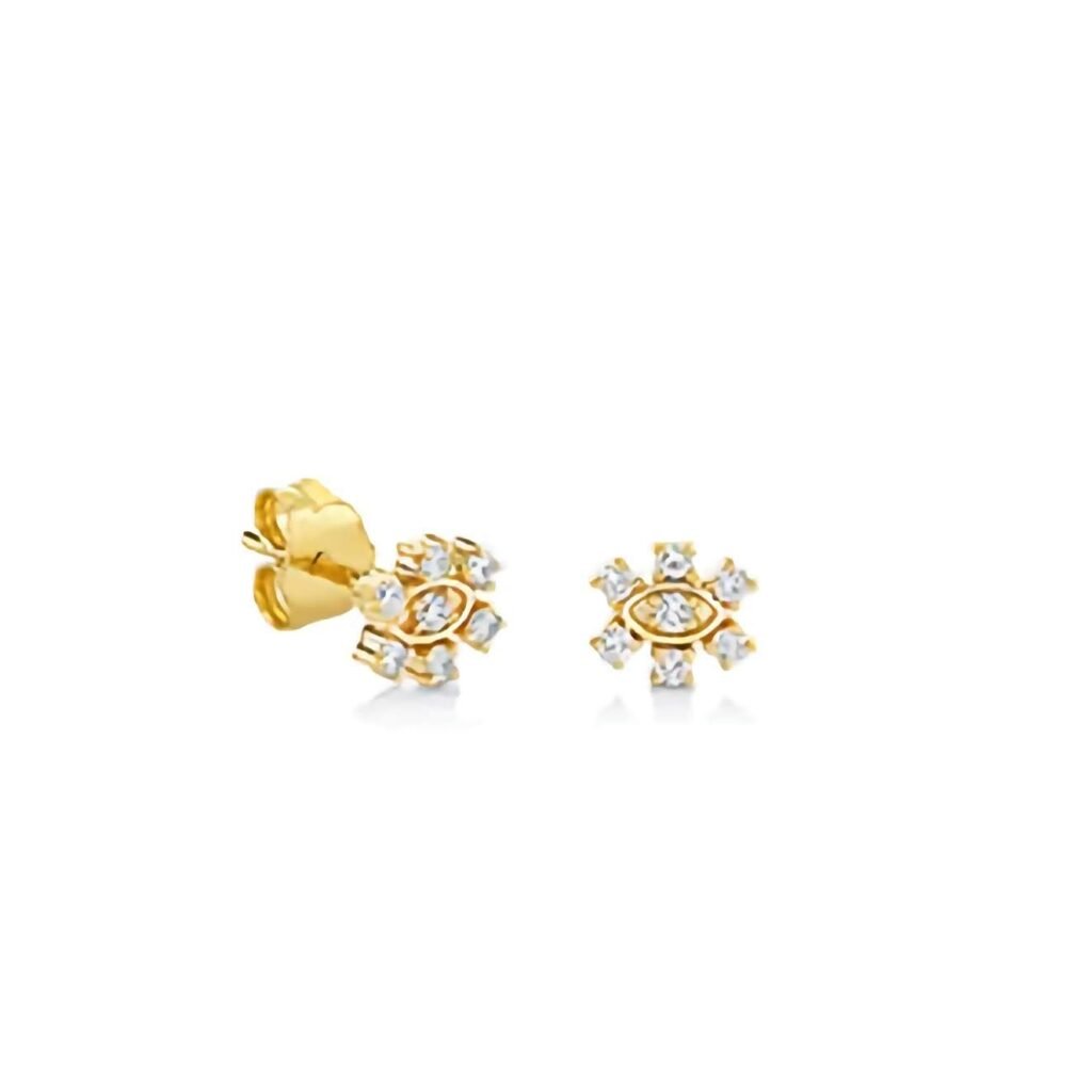 925 Silver Diamond Small Marquise Eye Flower Stud