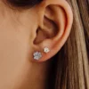 Gold-plated sterling silver paw stud with petite silhouette