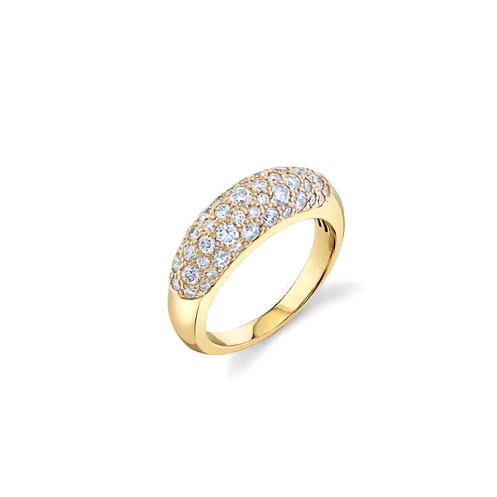 925 Silver Diamond Small Puffy Ring