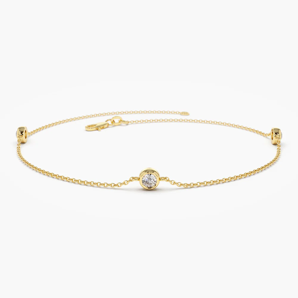 925 Silver Diamond Solitaire Bracelet
