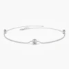 925 Silver Diamond Solitaire Bracelet with polished gold finish