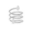 925 Silver Diamond Spiral Ring - Image 6