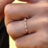 Slim 925 sterling silver stacking ring with gold plating