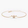 925 Silver Diamond Star Charm Bracelet with delicate charm styling