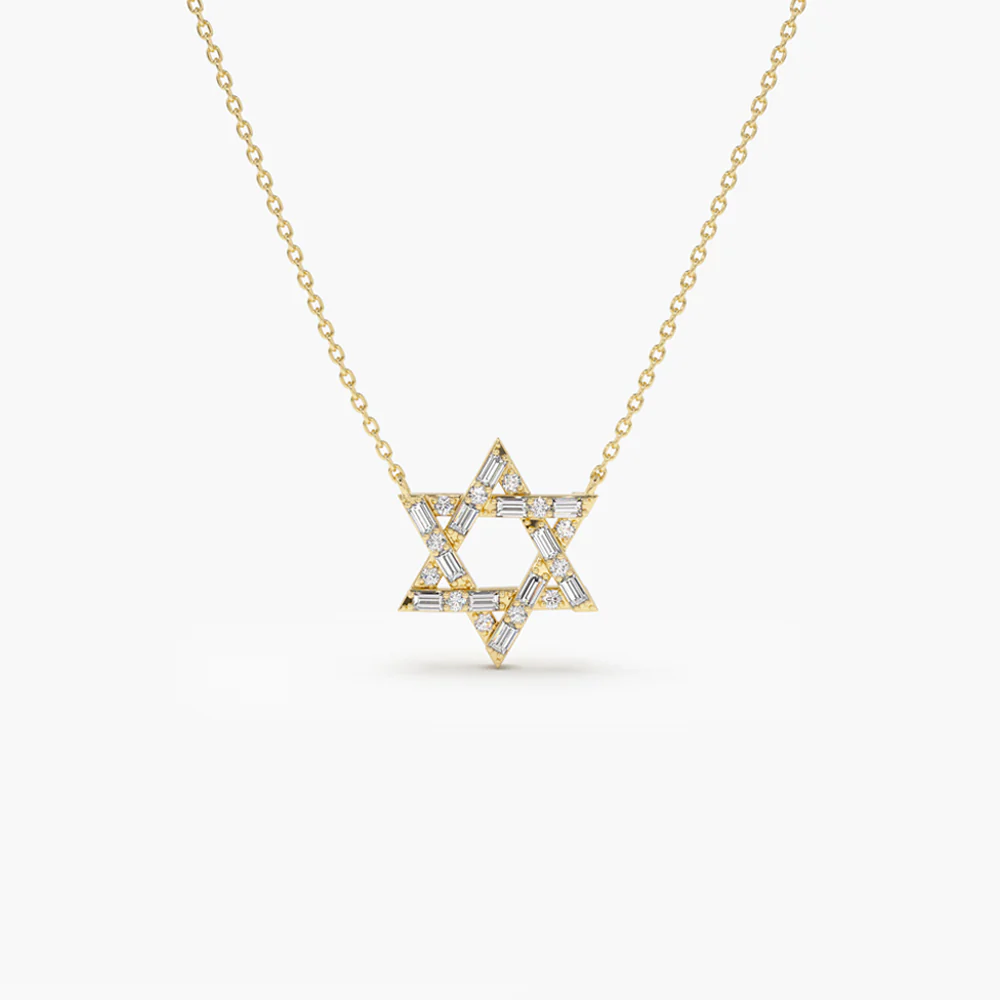 925 Silver Diamond Star of David Necklace