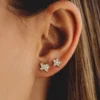 925 Silver Diamond Star Stud featuring premium CZ diamond stones and polished finish