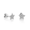 925 Silver Diamond Star Stud crafted in sterling silver with thick gold plating