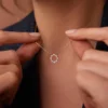 925 Silver Diamond Sun Circle Necklace