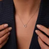 925 Silver Diamond Sun Circle Necklace - Image 2