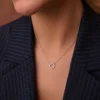 925 Silver Diamond Sun Circle Necklace - Image 4