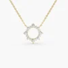 925 Silver Diamond Sun Circle Necklace - Image 5