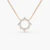 925 Silver Diamond Sun Circle Necklace - Image 6