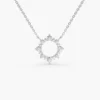 925 Silver Diamond Sun Circle Necklace - Image 7