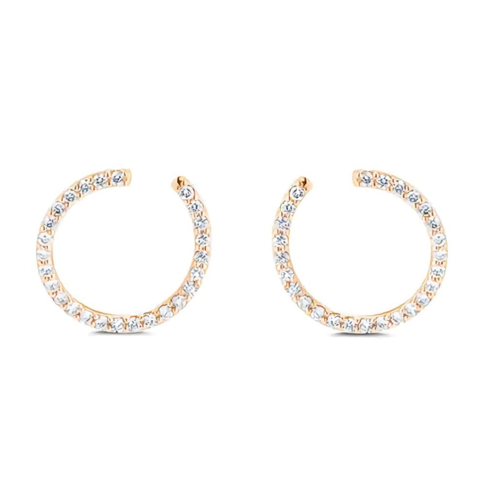 925 Silver Diamond Swirl Earrings