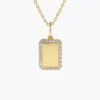 Initial necklace with Premium CZ Diamond stones and sleek tag pendant