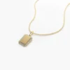 Tag initial necklace with sterling silver and Premium CZ Diamond stones