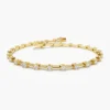 Classic tennis bracelet with bright CZ diamond-like sparkle