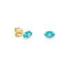 Tiny carved stone stud in thick gold-plated sterling silver