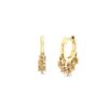 925 Silver Diamond Tiny Daisy Drop Hoops with Premium CZ Diamond sparkle