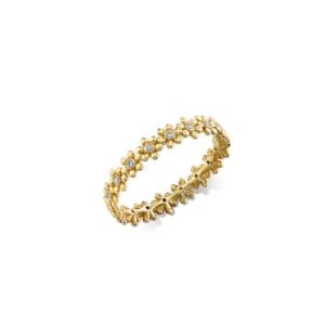 925 Silver Diamond Tiny Daisy Eternity Ring
