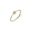 925 Sterling Silver ring with tiny disc and diamond-like sparkle