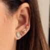 925 Sterling Silver rose stud with thick gold plating